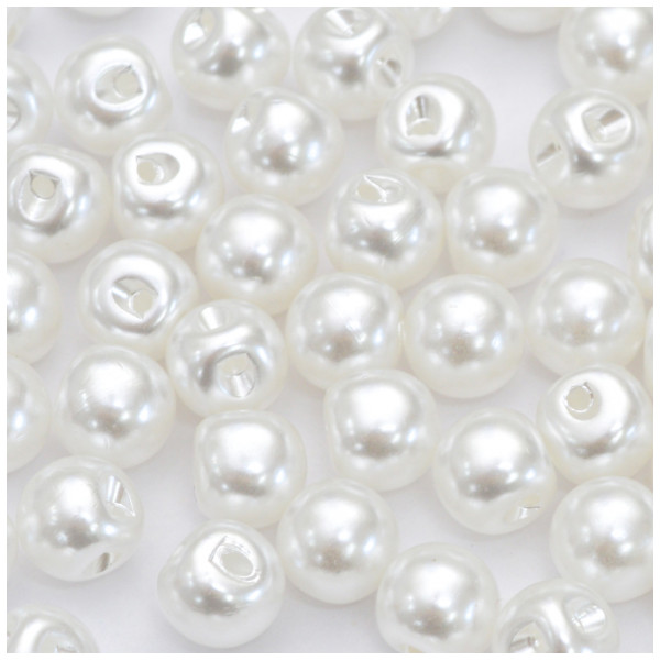 Бусины декоративные, жемчуг, цвет белый